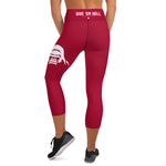 Prim8te Capri Leggings - Give Em Hell - Dark Red