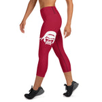 Prim8te Capri Leggings - Give Em Hell - Dark Red