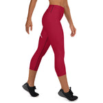 Prim8te Capri Leggings - Give Em Hell - Dark Red