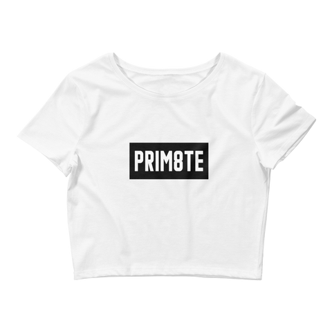 Prim8te Crop Tee (Black on White)